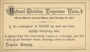Alchol Temperance Pledge Card