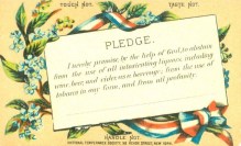 Alcohol WCTU pledge card