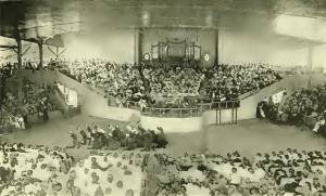 Image of a gymnastics Class exhibiting in the Amphitheatre circa 1895