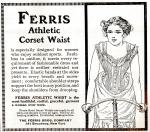 Image of corset ad showing woman riding a bike from 1890