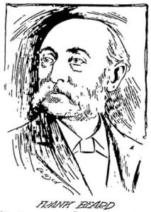 Black and white sketch of the artist Frank Beard.