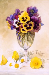 Pansies by Paul de Longpre 1900