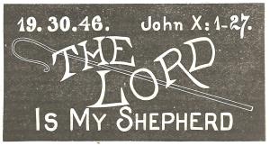 Example of a simple but artistic way to write "The Lord is my shepherd" in chalk on the blackboard