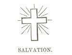 Drawing of a cross with the word "Salvation" written below.