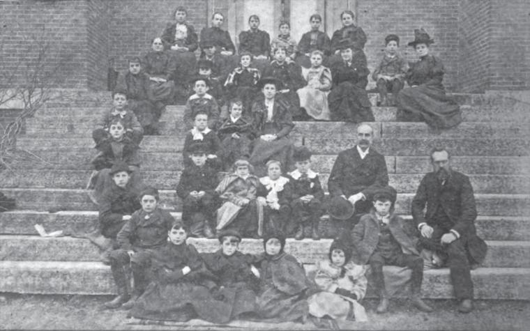 Posing in the shape of the CE monogram ca 1898