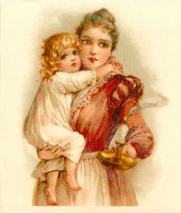 Frances Brundage_Mother holding child and candle 1902