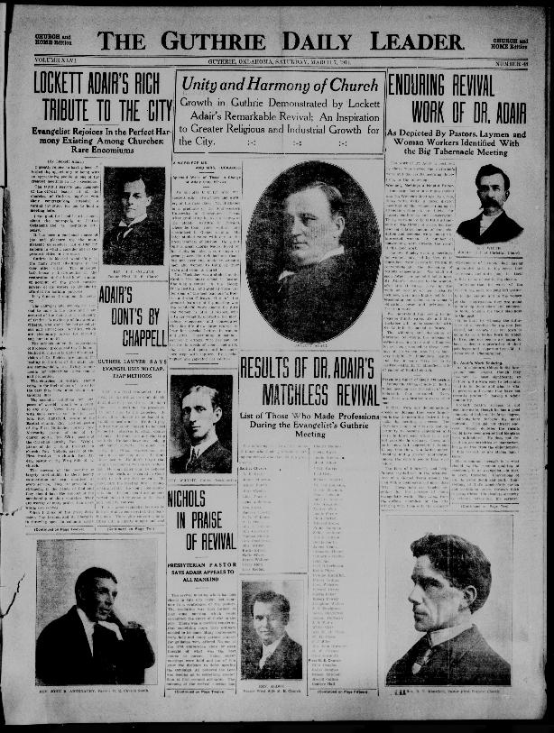 Front Page of the Guthrie Leader (Guthrie, OK) ; March 7, 1914