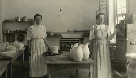 Cooks in the kitchen of a private home.