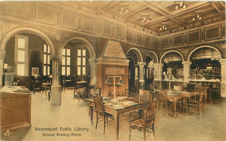Interior of Westmount Public Library undated