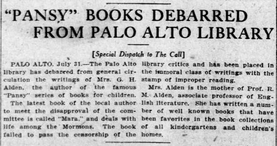 Article in the San Francisco Call on August 1, 1910