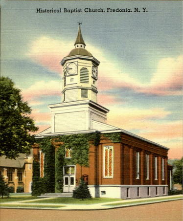 The Baptist Church in Fredonia, NY. Here on December 15, 1873 208 crusaders met and organized the Women's Christian Temperance Union