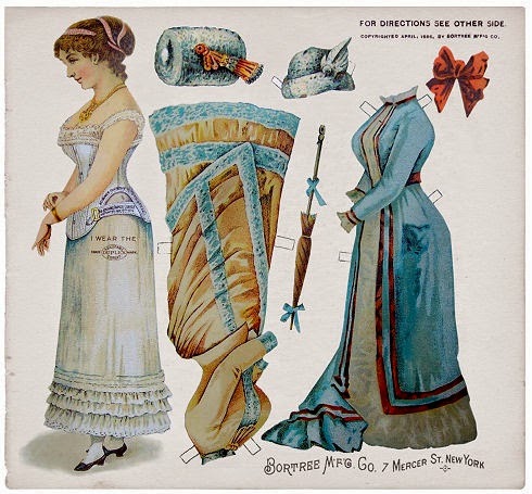 Paper doll printed by Bortree Corsets