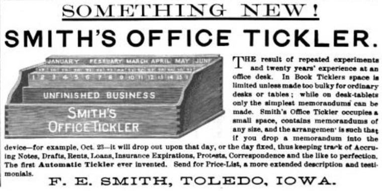 Ad for Office Tickler