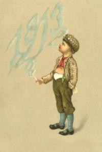 Artwork from a promotional calendar distributed by a tobacco company in 1893.