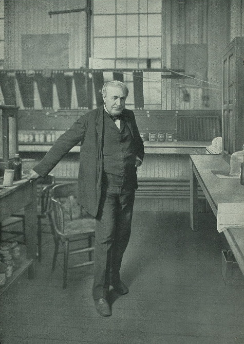 Thomas Alva Edison in his laboratory.