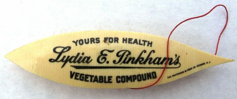 In addition to print ads, the company gave away millions of free promotional items, such as sewing kits, thimbles, tape measures, and this lace tatting shuttle.