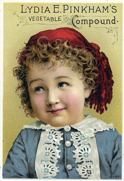 A typical Lydia Pinkham trade card.