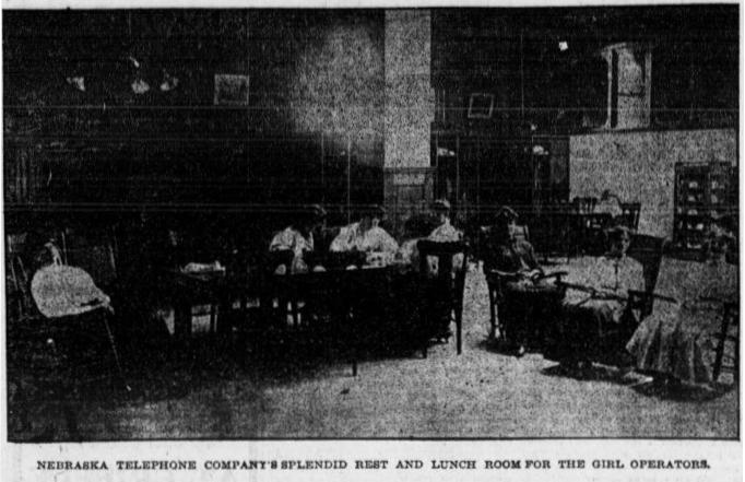 Telephone operators enjoying their rest room, 1906.