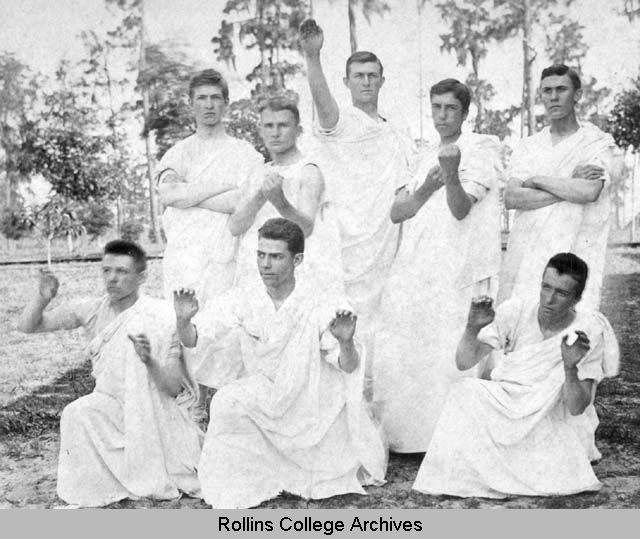 Men's Greek Posture Class, about 1890. From Rollins College Archives.