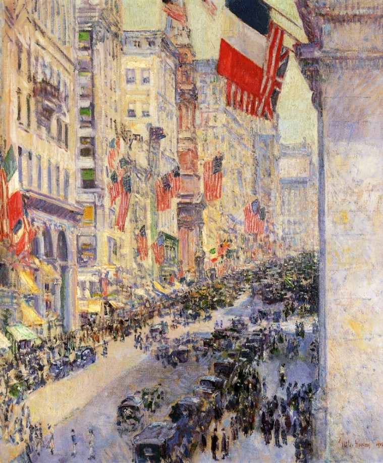 "Up the Avenue from 34th Street" by Frederick Childe Hassam (1917)