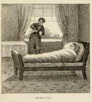 Illustration of a "water cure," circa 1860.