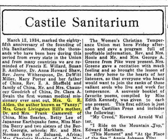 From a 1938 edition of The Castilian, the local newspaper (before the days of patient privacy laws).