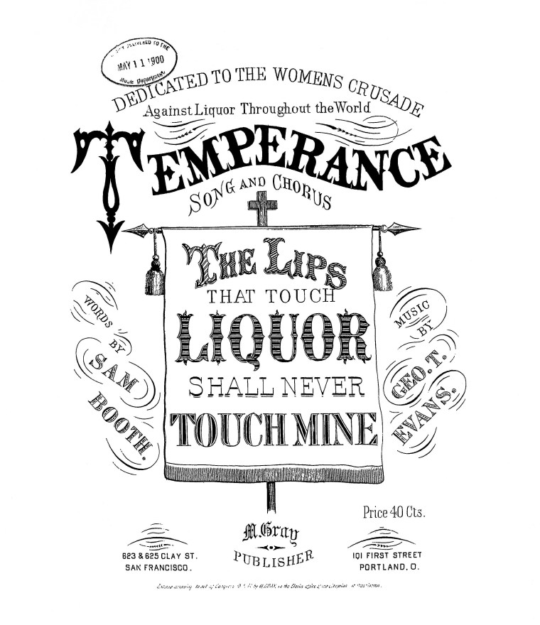 Sheet music for a popular temperance song in 1900.