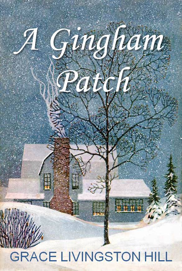 Book cover. Winter scene of house with smoke coming from the chimney, surrounded by snow drifts. 