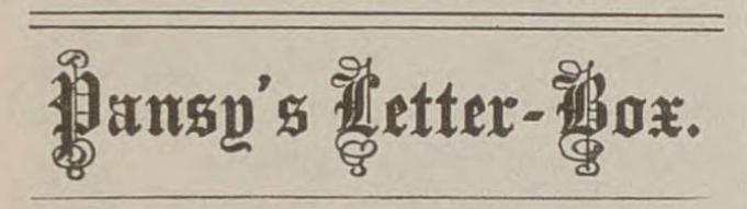Pansy's Letter-Box, written in fancy type-face. 