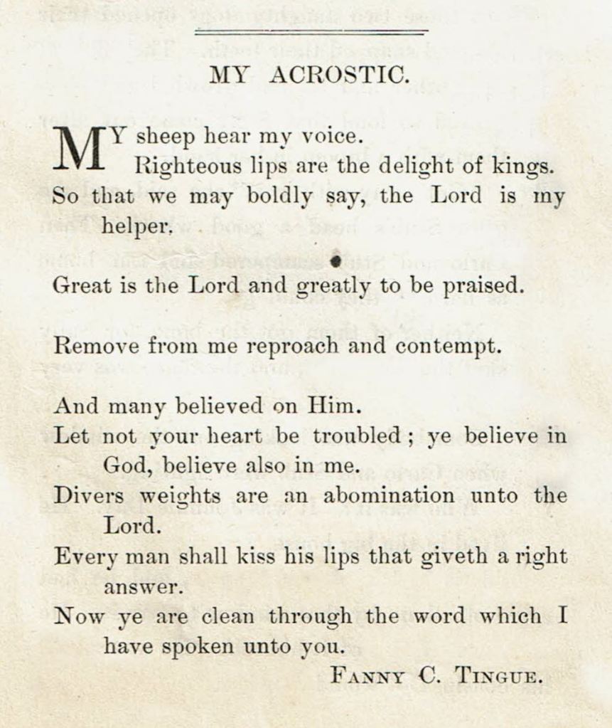 Clipping from the magazine showing the acrostic puzzle transcribed below.