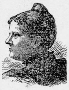 A sketch of Mrs. James L. Hill in profile.